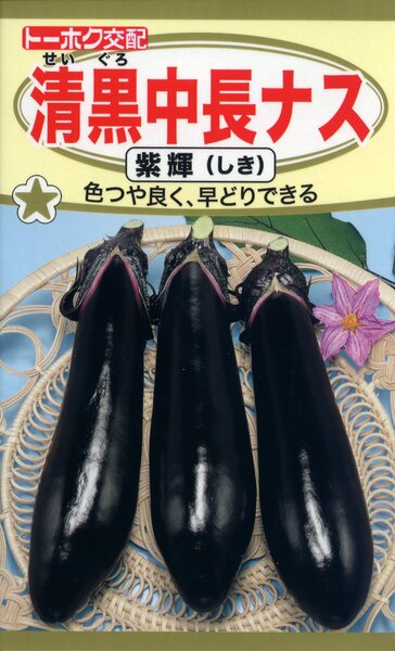 F1 清黒中長なす 紫輝