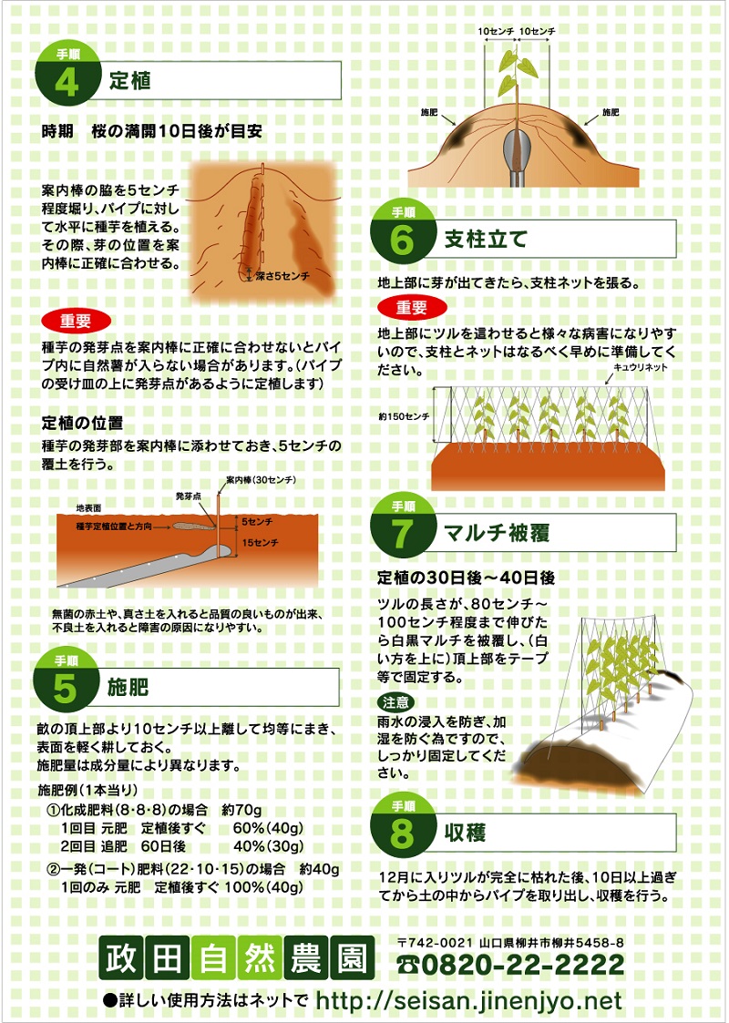 クレバーパイプ(135cm長 自然薯用): 農業資材