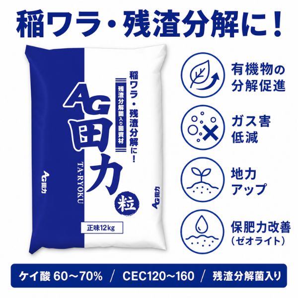 田んぼの稲わらや畑の残渣分解に「AG田力」｜品揃え日本最大級！農業