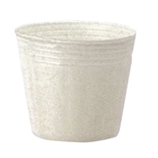 カラーポット　乳白