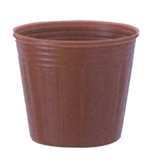 カラーポット　茶