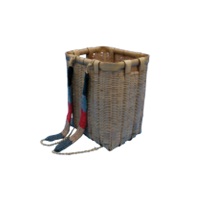 竹カゴ　背負い紐付